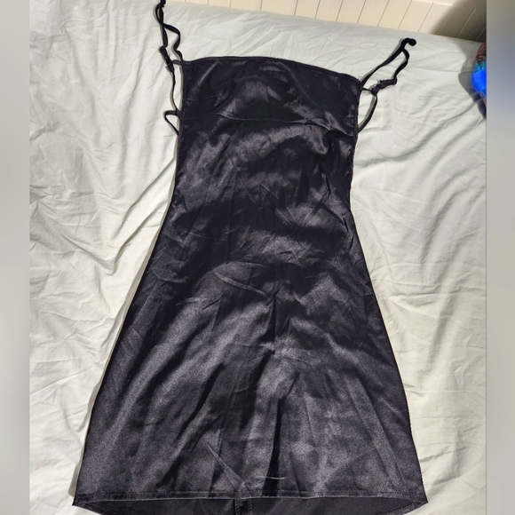 Silky Mini Backless Dress - Picture 1 of 2